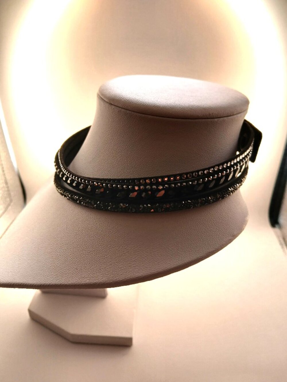 Swarovski Black Crystal Multi-Row Choker Necklace/Bracelet